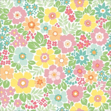 Serviettes fleurs pastel motif jardin | jourdefete.com