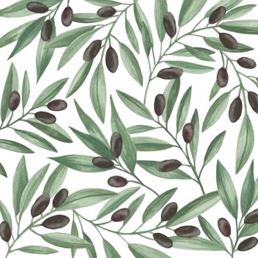 Serviettes de fête motif branches d’olivier et olives 33x33 cm | jourdefete.com Serviettes de fête motif branches d’olivier et olives 33x33 cm | jourdefete.com