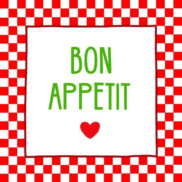 Serviettes de fête vichy rouge et blanc bon appétit 33x33 cm | jourdefete.com Serviettes de fête vichy rouge et blanc bon appétit 33x33 cm | jourdefete.com