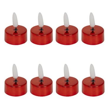 Bougies LED chauffe-plat métallisées rouge x8 pour table de Noël | jourdefete.com Bougies LED chauffe-plat métallisées rouge x8 pour table de Noël | jourdefete.com