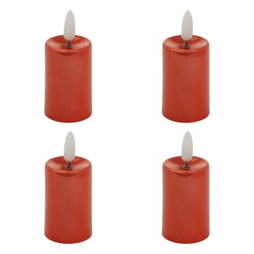 Bougies LED votives Tilia x4 rouges pour décoration de Noël | jourdefete.com Bougies LED votives Tilia x4 rouges pour décoration de Noël | jourdefete.com