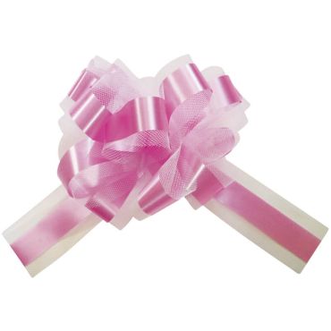 5 Noeuds automatiques en tulle - Fuchsia 5 Noeuds automatiques en tulle - Fuchsia