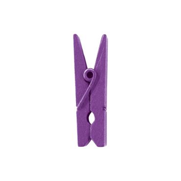 12 Petites Pinces en Bois - Prune 12 Petites Pinces en Bois - Prune