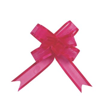 5 Nœuds Automatiques Organdi Petit Modèle - Fuchsia