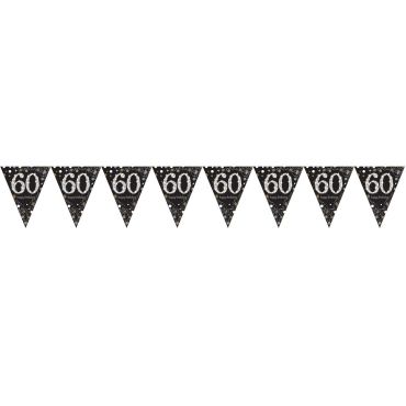 Guirlande Fanion - 60 Ans Argent