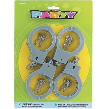 Joujou - Blister de 4 Menottes avec clés Joujou - Blister de 4 Menottes avec clés