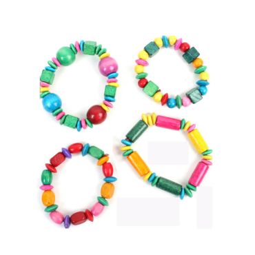 Bracelet perles bois - À l'unité Bracelet perles bois - À l'unité