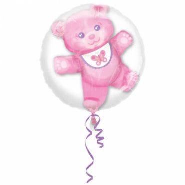 Ballon dans un ballon Hélium - Ourson Rose