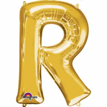 Méga Ballon Hélium - Lettre R - Or
