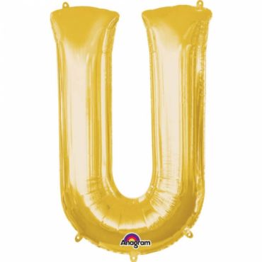 Méga Ballon Hélium - Lettre U - Or