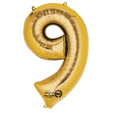 Ballon à Air - Chiffre "9" - Or