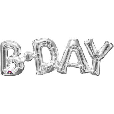 Ballon à air "B.DAY" – Argenté