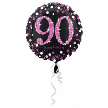 Ballon Holographique Joyeux Anniversaire Rose - 90 ans Ballon Holographique Joyeux Anniversaire Rose - 90 ans