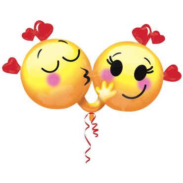 Double Ballon à Hélium - Emoji Amoureux Double Ballon à Hélium - Emoji Amoureux