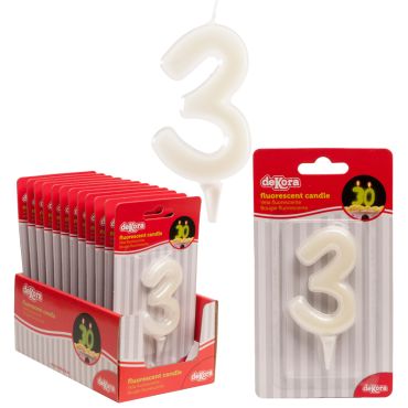 Bougie Fluorescente Chiffre 3 Bougie Fluorescente Chiffre 3