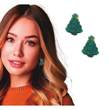 Boucles d’oreilles fantaisie sapin de Noël | jourdefete.com Boucles d’oreilles fantaisie sapin de Noël | jourdefete.com