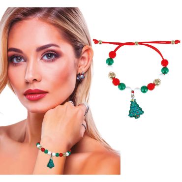 Bracelet de Noël fantaisie avec pendentifs sapin | jourdefete.com Bracelet de Noël fantaisie avec pendentifs sapin | jourdefete.com
