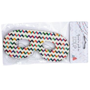 Lot de 6 loups à chevrons multicolores Lot de 6 loups à chevrons multicolores