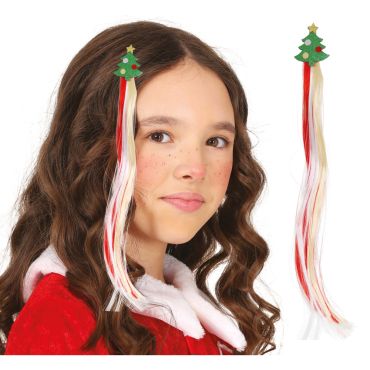 Mèche de cheveux Noël 30 cm modèle Sapin avec rubans rouge blanc | jourdefete.com Mèche de cheveux Noël 30 cm modèle Sapin avec rubans rouge blanc | jourdefete.com