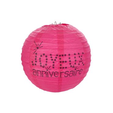 Lanternes "Joyeux anniversaire" x2 - Fuchsia Lanternes "Joyeux anniversaire" x2 - Fuchsia