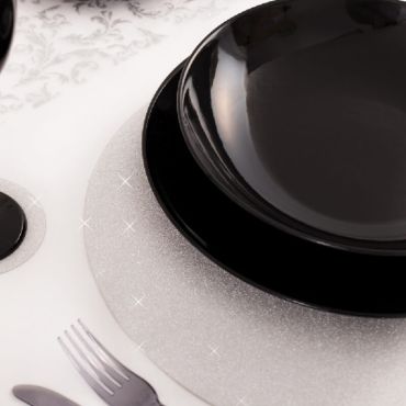 4 Sets de Table Pailletés - Argent