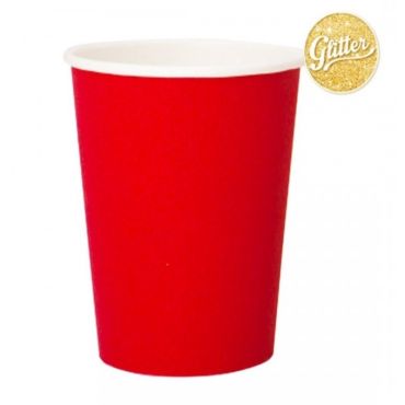 8 Gobelets en Carton à Paillettes - Rouge 8 Gobelets en Carton à Paillettes - Rouge