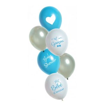 6 Ballons de Baudruche Baby Shower Garçon 6 Ballons de Baudruche Baby Shower Garçon
