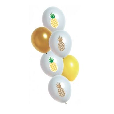6 Ballons de Baudruche Ananas 6 Ballons de Baudruche Ananas