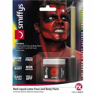 Latex liquide rouge en pot avec son pinceau applicateur Latex liquide rouge en pot avec son pinceau applicateur