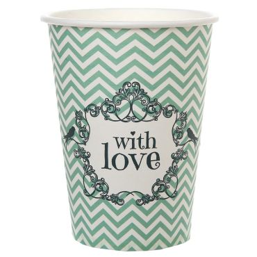 10 Gobelets Vintage "With Love" Verts 10 Gobelets Vintage "With Love" Verts