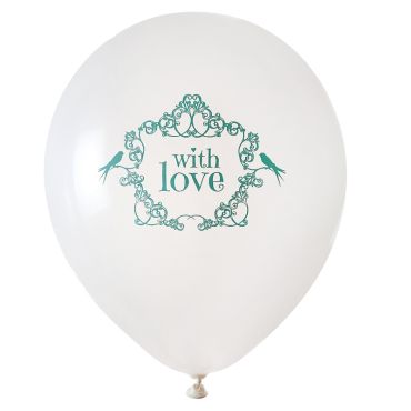 8 Ballons "With Love" Vintage Verts 8 Ballons "With Love" Vintage Verts