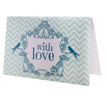 6 Cartes "With Love" Vintage Vertes 6 Cartes "With Love" Vintage Vertes