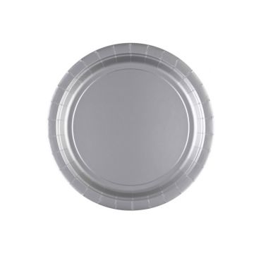 8 Assiettes en Carton Argents - 23 cm 8 Assiettes en Carton Argents - 23 cm