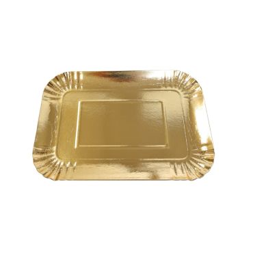 5 plateaux dorés jetables 19x28 cm en carton métallisé | jourdefete.com 5 plateaux dorés jetables 19x28 cm en carton métallisé | jourdefete.com