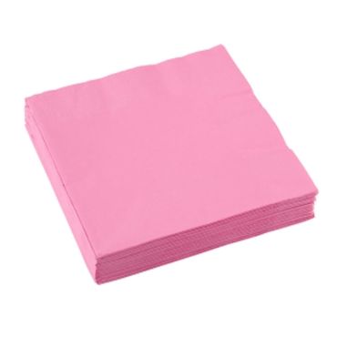 Sachet de 20 serviettes cocktail - Rose Tendre Sachet de 20 serviettes cocktail - Rose Tendre