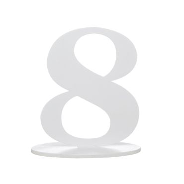 Chiffre 8 en Bois Blanc sur Socle Chiffre 8 en Bois Blanc sur Socle