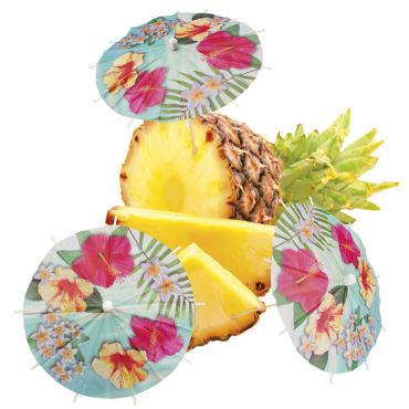 6 parapluies à cocktail "Hawaï Paradise" 6 parapluies à cocktail "Hawaï Paradise"