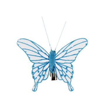 4 Papillons sur Pince - Turquoise 4 Papillons sur Pince - Turquoise