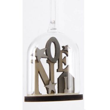 Socle avec Cloche en Verre à Suspendre - Noël - Gris Socle avec Cloche en Verre à Suspendre - Noël - Gris