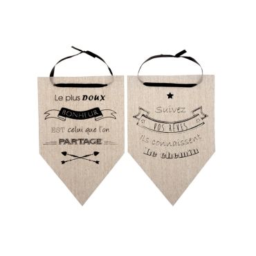 2 Fanions en Coton - Collection "Citations" 2 Fanions en Coton - Collection "Citations"