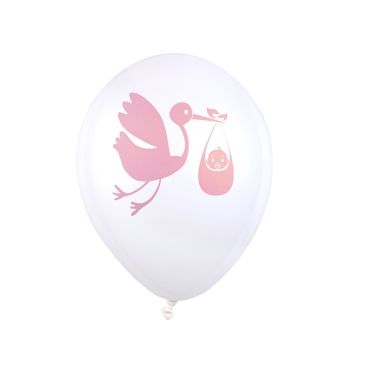 8 Ballons de Baudruche Cigogne - Rose 8 Ballons de Baudruche Cigogne - Rose