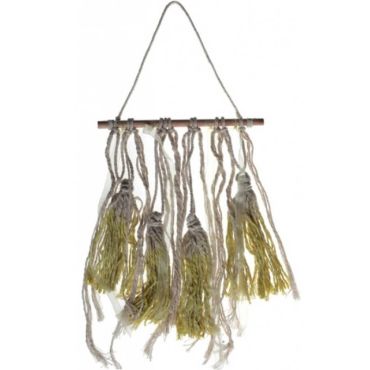 Mini Tenture décorative à Tassels - Ivoire et Jaune Mini Tenture décorative à Tassels - Ivoire et Jaune