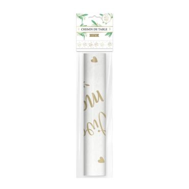 Optez pour ce splendide chemin de table "Vive les Mariés" pour la déco de table de mariage | jourdefete.com