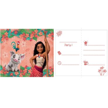 Cartes d’invitation Vaiana 2 avec enveloppes, illustration Disney tropicale | jourdefete.com Cartes d’invitation Vaiana 2 avec enveloppes, illustration Disney tropicale | jourdefete.com