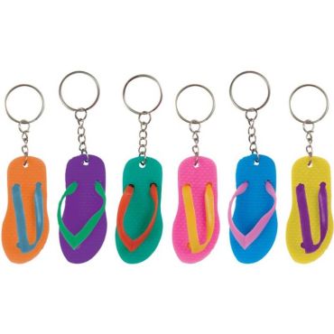 Sachet de 6 Porte-Clés en forme de Tong | jourdefete.com Sachet de 6 Porte-Clés en forme de Tong | jourdefete.com