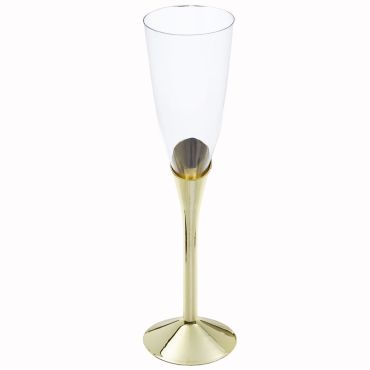 Flûtes à champagne en polystyrène avec pieds dorés brillants | jourdefete.com Flûtes à champagne en polystyrène avec pieds dorés brillants | jourdefete.com