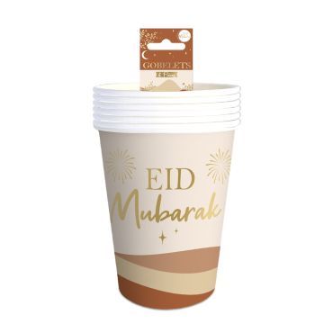 Gobelets Eid Mubarak élégants et festifs en carton | jourdefete.com
