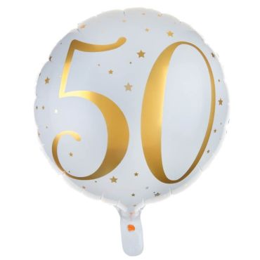 Ballon Anniversaire - Blanc et Or - 50 ans | JOURDEFETE.COM Ballon Anniversaire - Blanc et Or - 50 ans | JOURDEFETE.COM