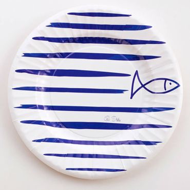 8 Assiettes en Carton - Navy Bleu 21 cm 8 Assiettes en Carton - Navy Bleu 21 cm
