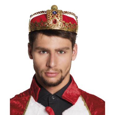 Couronne de Roi Dorée et Rouge Couronne de Roi Dorée et Rouge